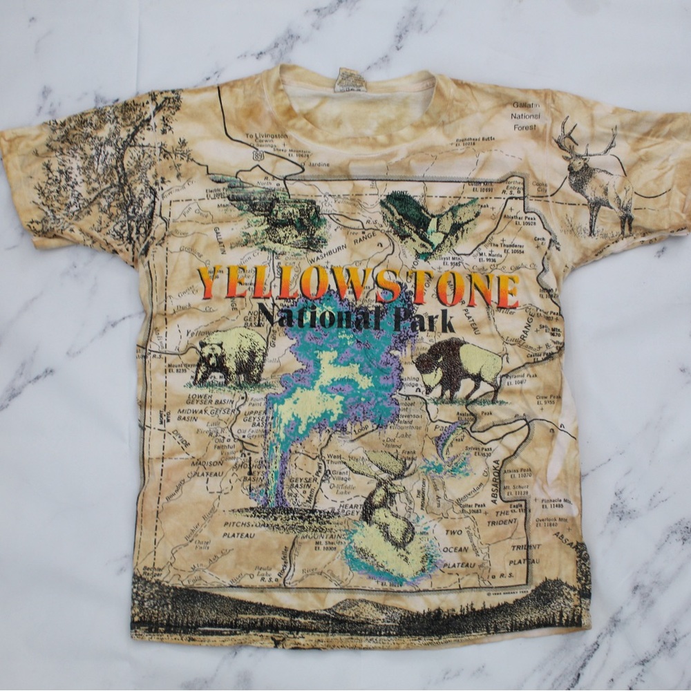 Sneaky Tees 1993 Aop National Park Yellowstone Shirt